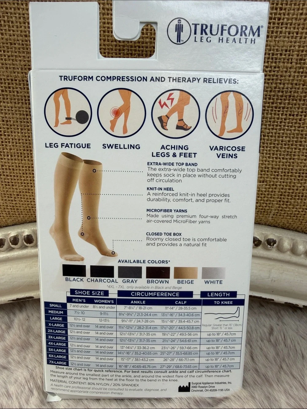 TrueForm | MicroFiber Medical Compression Knee-High Socks - Beige NWT Size S
